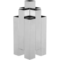 Ferm Living Tessera Vase, Edlestahl poliert, Höhe 28 cm - , Tessera, Metallisch, für Wohnzimmer, Edelstahl, Design