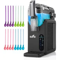 Bardi Slush Hero Combi – Slush-Maschine – Slush Puppy Maker 2,6 l + 12 Slush-Löffel-Strohhalme – Für Slushies, Milchshakes, Frappés & Frozen Cocktails – Selbstreinigend – Grau