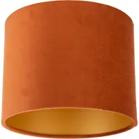QAZQA Lampenschirm aus Stoff Orange mit goldener Innenseite 18/18/14
