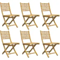 vidaXL Gartenstühle 6 Stk. Klappbar 43x54x88 cm Bambus