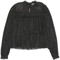 s.Oliver Bluse Festliches Shirt aus Glitzermesh mit Rüschen
