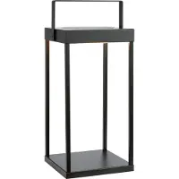 Markslöjd Pure LED-Solarlaterne, schwarz, USB, Metall, Höhe 42 cm , Pure, dimmbar, Schwarz, für Terrasse, Metall, Modern