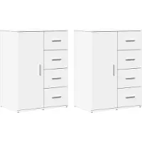 vidaXL Sideboards 2 Stk. Weiß 59x39x80 cm Holzwerkstoff