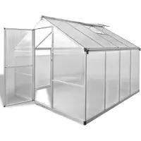 Helloshop26 - Verstärktes Aluminium-Gewächshauszelt/Überdachung für Pflanzen Blumen und Gemüse mit Grundrahmen 6,05 m2 transparent 02_0044661