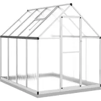 Helloshop26 - Gewächshauszelt für Pflanzen Blumen und Gemüse mit silbernem Grundrahmen 224 x 169 x 202 cm Aluminium silber 02_0044522