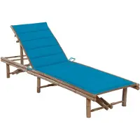 Helloshop26 - Sonnenliege Deckstuhl Sonnenbett Gartenbett Terrassenmöbel mit Bambuskissen 02_0012288