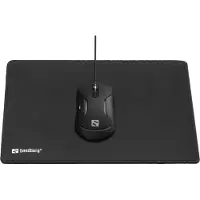 Sandberg Gamer Mousepad, Schwarz, Einfarbig, Anti-Rutsch-Basis, Gaming-Mauspad - 32x24cm