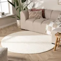NATURL. Wollteppich Rund - Feline Weiß Ø 80 cm