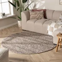 NATURL. Wollteppich Rund - Feline Braun Meliert Ø 140 cm
