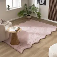 NATURL. Hochflor Teppich - Comfy Supreme Wavy Rosa 80x150 cm