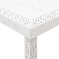 vidaXL Gartentisch Weiß 350 x 100 x 74 cm Poly-Rattan