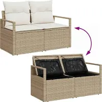 vidaXL Sofa Set 8 Stk. Beige und Creme Poly-Rattan