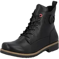 Rieker Damen Stiefelette flacher Schnürstiefel mit Riemen und Schnalle 73520, Größe:37 EU, Farbe:Schwarz