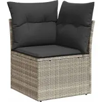vidaXL Gartensofa-set 4 stk. Hellgrau Poly-Rattan