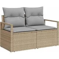 vidaXL Gartensofa-set 9 stk. 8-Sitzanzahl Beige und Grau