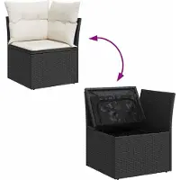 vidaXL Gartensofa-set 10 stk. 9-Sitzanzahl Schwarz und Creme