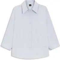 BOSS für Damen. 50553519 Belenta blaues Hemd (40), Lässig, Baumwolle, 3/4 Ärmel