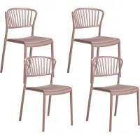 Beliani Esszimmerstühle 4er Set in Braun aus Kunststoff für Innen- und Außenbereich Geeignet Moderner Stil Plastik Gartenstühle für Garten Esszimmer