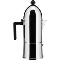 Alessi Kaffeemaschine La Cupola Silber Schwarzer Griff 300 ml