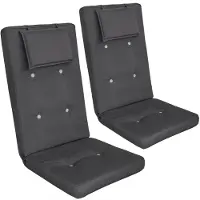 Detex Stuhlauflagen Hochlehner 2er-Set, 118x45cm, Anthrazit