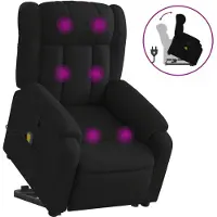 vidaXL Massagesessel mit Aufstehhilfe Schwarz Stoff