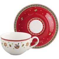 Villeroy & Boch Tasse "Kaffeetasse mit Untertasse Toy's Delight 170 ml 2er Set rot", rot, B:16,7cm H:8cm Ø:16,7cm, Porzellan, Trinkgefäße, Tasse, Mikrowellengeeignet