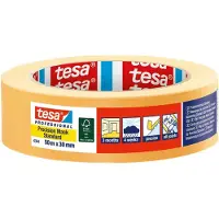 TESA Präzisionskrepp 4344 Stand.glatt hellbeige L.50m B.30mm Rl.5 Stk