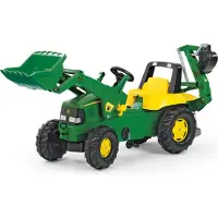 Rolly Toys Junior John Deere Trettraktor mit Heckbagger, Maße: 164,5x53x76 cm; 81 107 6