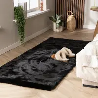 NATURL. Hochflor Läufer - Comfy Supreme Schwarz 80x180 cm