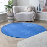 NATURL. Waschbarer Teppich Rund - Vivid Blau Ø 100 cm