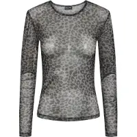 Pieces Langarmshirt "PCNINNI LS MESH TOP NOOS BC" Materialmix, regular fit