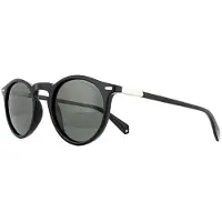 Polaroid Runde Herren Schwarz Grün Polarisierte Sonnenbrille