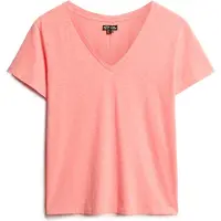 Superdry Studios Slub Embroidered Kurzarm-t-shirt Mit V-ausschnitt
