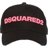 Dsquared2 Rosa gesticktes Logo Schwarz Cap