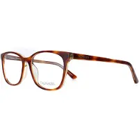 Calvin Klein Rectangle Unisex-Brille in brauner Schildpattfarbe