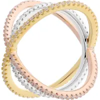 Orphelia Damen-Ring aus 925er Sterlingsilber, Gold/Silber/Roségold, ZR-7280