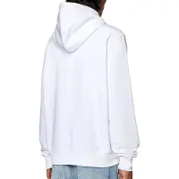 Diesel Weißer Kapuzenpullover mit zerrissenem Logo von
