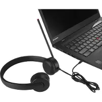 Lenovo Stereo Analog, Kabelgebunden, Büro/Callcenter, 110 g, Kopfhörer, Schwarz