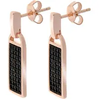 Orphelia Tropfenohrringe für Damen, 925er Sterlingsilber, Schwarz/Rose, ZO-6045