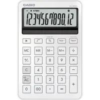 Casio Tischrechner MS-200DQ, 12 Stellen, LC-Display, Steuerberechnung, Gewinnermittlung, Batterie-/Solarbetrieb, B 101 x H 154,5 mm, weiß