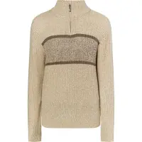 MO Grobstrickpullover Herren Beige Mehrfarbig