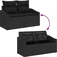 vidaXL Sofa Set mit Kissen 7 pcs Poly-Rattan
