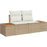 vidaXL Gartensofa-set 11 stk. 10-Sitzanzahl Beige Poly Rattan