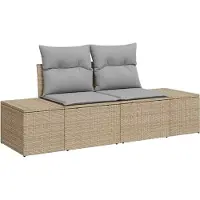 vidaXL Gartensofa-set 9 pcs Beige Poly-Rattan