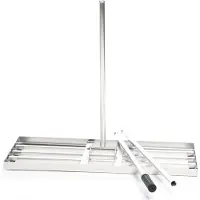 Wiltec Edelstahl Rasenrakel mit Stiel Gr. XL Sanden Leveler Flächenebner Garten