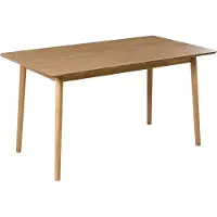 Beliani Esstisch Helle Eiche Holzoptik aus MDF Gummibaumholz 140 x 80 cm Rechteckig Massivholz Beine Modern Skandinavisch Klassisch Esszimmer Küche