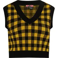 Mymo strickpullunder Damen Schwarz Gelb