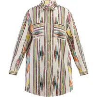 Mymo Hemdblusenkleid Damen Mehrfarbiges Inkamuster