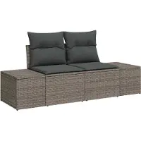 vidaXL Gartensofa-set 10 stk. Grau Poly-Rattan