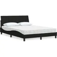 vidaXL Bett mit Matratze "Hanko" Schwarz 120x200 cm Stoff